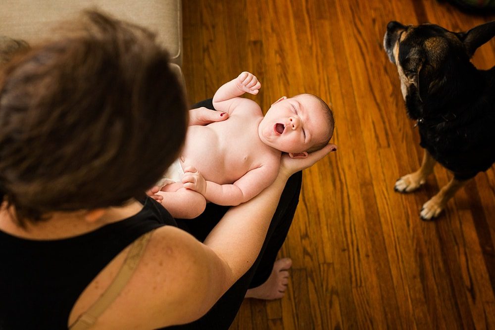 toledo photographer newborn yawning photo by Cynthia dawson Photography