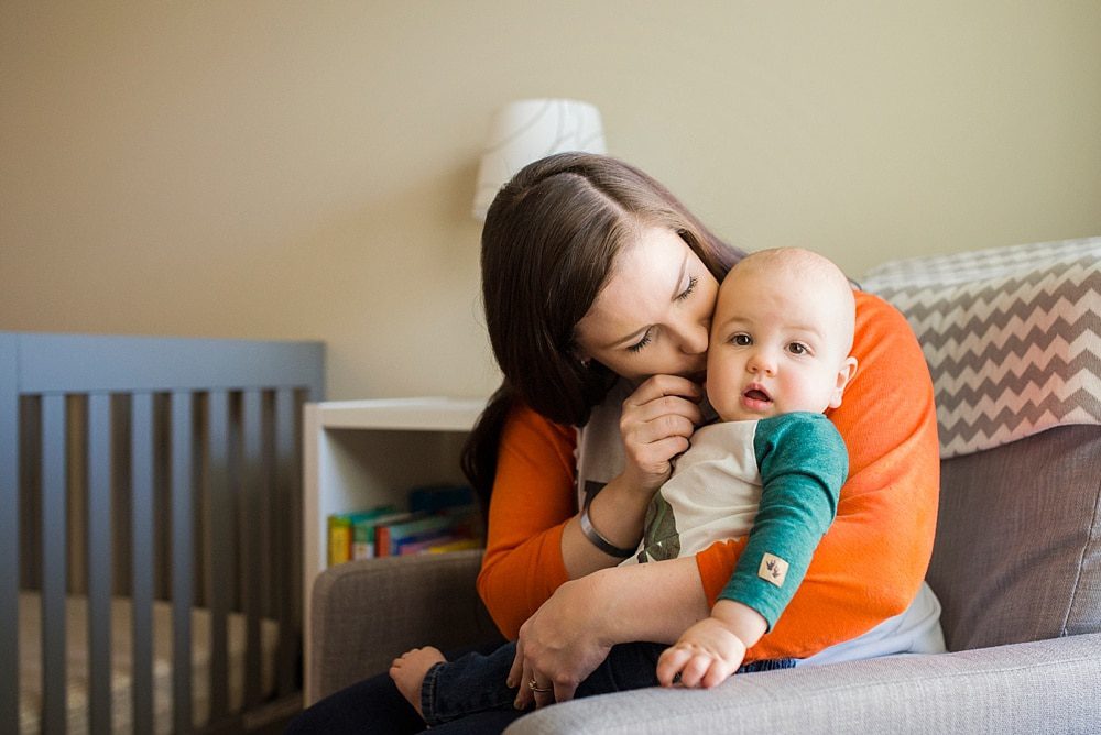 Toledo Ohio Baby Photography mother kissing toddler boy photo by cynthia dawson photography 