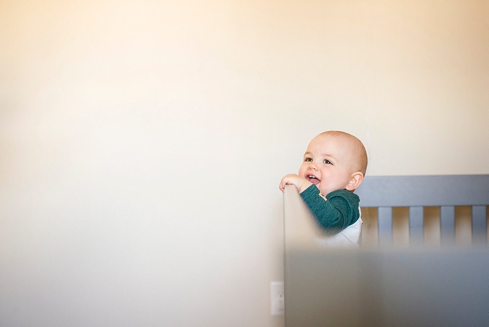 Toledo Ohio Baby Photography toddler boy in crib photo by cynthia dawson photography 