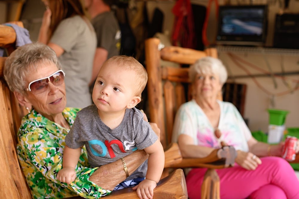 Event Photographer Toledo Ohio boy with grandparents at birthday party photo by Cynthia Dawson Photography 