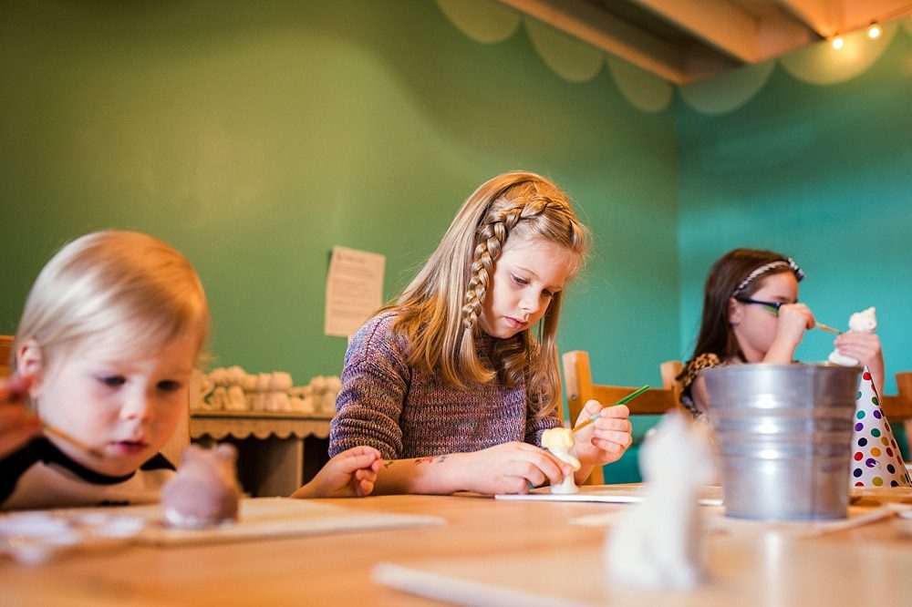 Birthday Party Places Toledo Ohio kids painting at party photo by Cynthia Dawson Photography