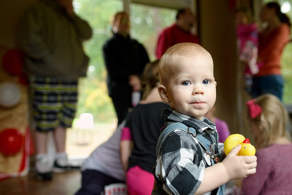 Event Photographer Toledo Ohio boy at party hat photo by Cynthia Dawson Photography 