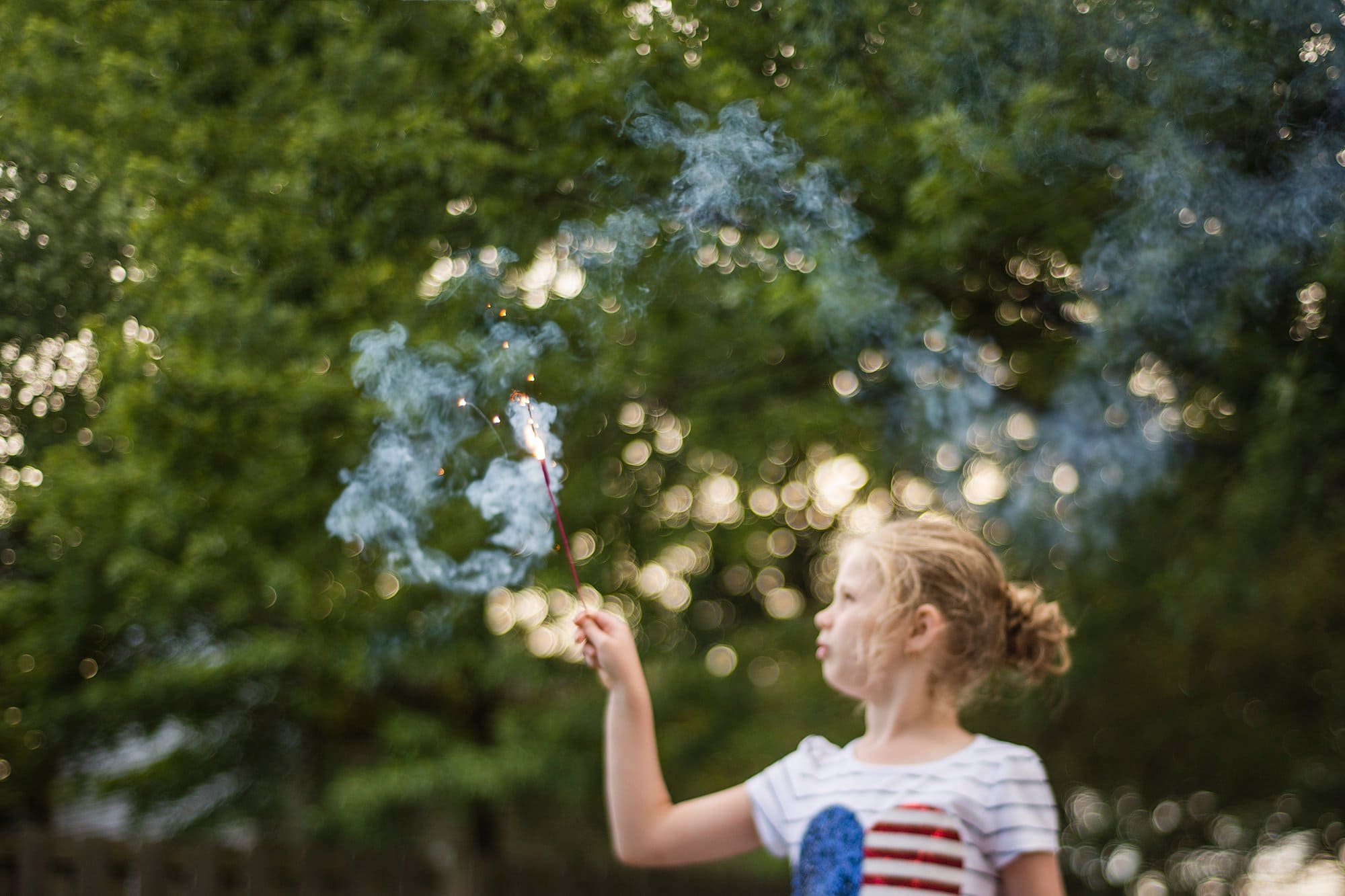 Northwest Ohio Lifestyle Photographer girl with sparkler photo by Cynthia Dawson Photography 