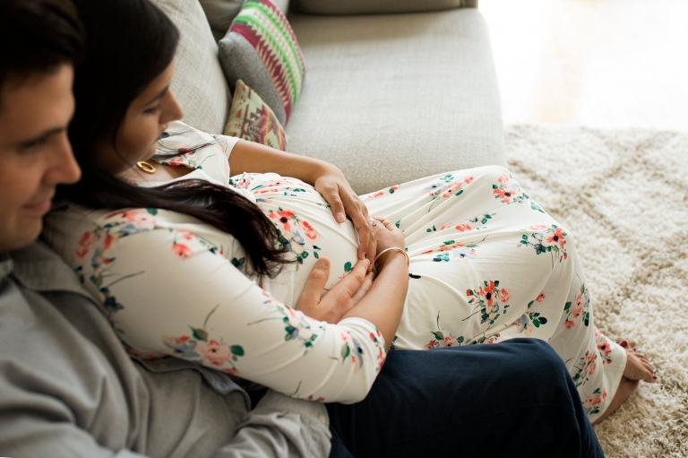 Toledo Lifestyle Maternity Photographer man holding pregnant belly photo by Cynthia Dawson Photography