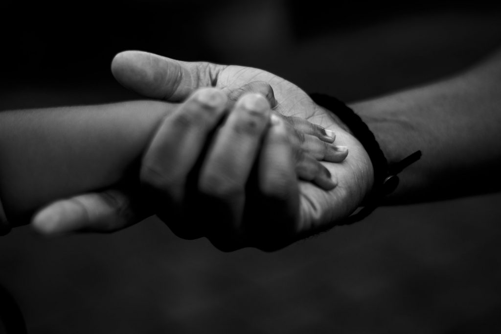 Family Photographer Perrysburg Ohio close up of dad and son holding hands photo by Cynthia Dawson Photography