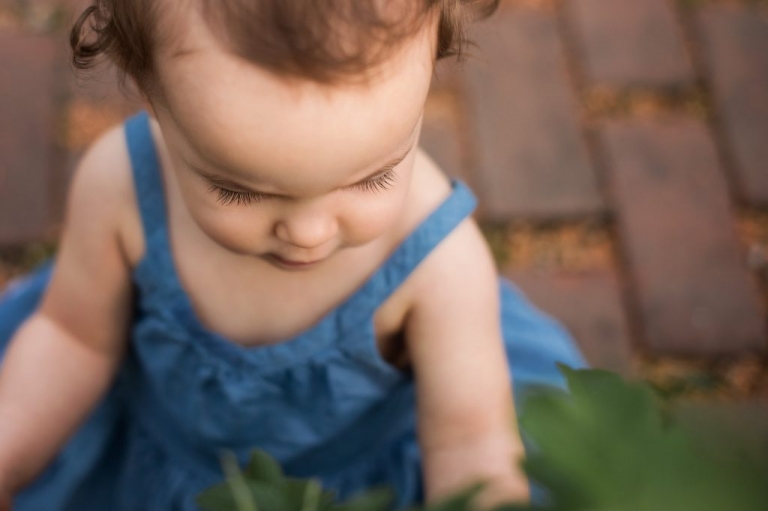 Toledo Ohio Child Photographer overhead close up of baby girl's lashes photo by Cynthia Dawson Photography