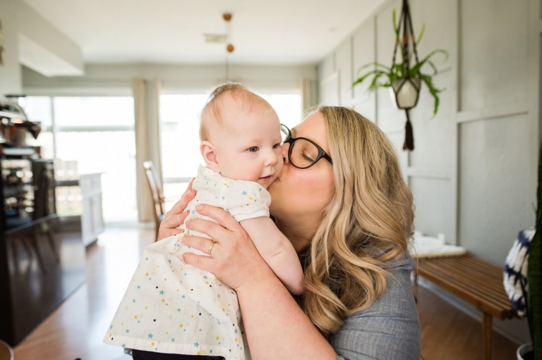 Lifestyle Photographer in Perrysburg Ohio mom kissing baby photo by Cynthia Dawson Photography 